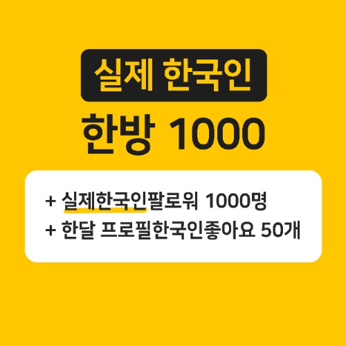 인스타팔로워,좋아요늘리기ㅣ인스타고 - 실제 한국인 한방관리1000